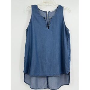 Given Kale Women's Denim Tank Top Hi-Low Hemline Boho Career‎ Casual Beach Y2K